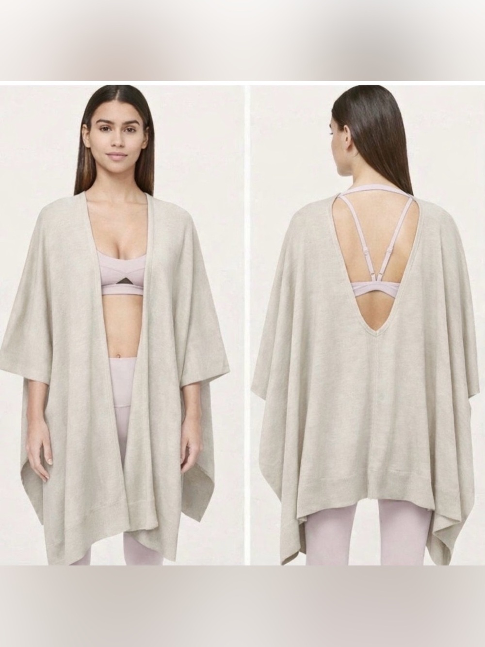 Lululemon Blanket Sweater | Oversized Open Front Cardigan | Cream Oatmeal | M/L